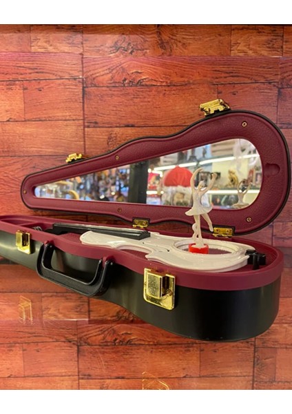 Keman Kutusu Tasarımlı Dönen Balerinli Müzik Kutusu – Nostaljik Dekoratif Hediyelik Ürün