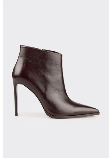 Kahve Deri Kadın Klasik Bot