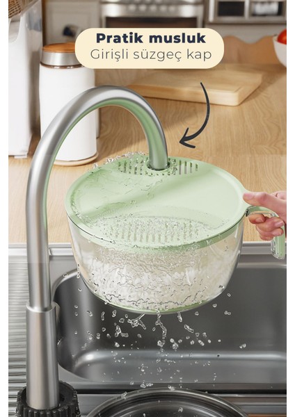 2’si 1 Arada Süzgeçli Pirinç,sebze ve Meyve Yıkama Kabı – Pratik Saplı Mutfak Gereci fiyatları