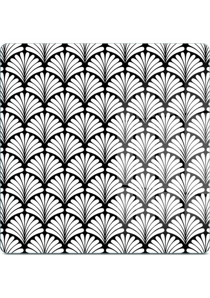 Cam Kesme Tahtası ve Sunumluk Kare Siyah Beyaz Geometrik Desenli 30X30 cm fiyatları