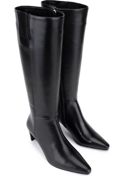 Kadın Hakiki Deri Siyah Klasik Çizme 33 16510 Bn Czm SK25-26 Sıyah Derı fiyatları