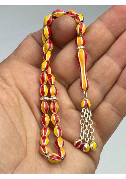Mineli Taraftar Tesbih - 925 Ayar Gümüş, Birinci Takı & Aksesuar'dan El Işçiliği 24 Gram 20 cm