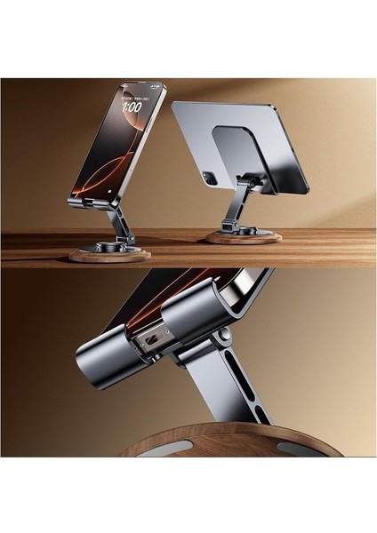 Telefon Tutucu 360 Dönebilen Ahşap Desenli Şık Tasarım Masa Üstü Telefon Telefon Tutucu 16 15 14 13 12 11 Pro Max/ / S25 Ultra S24 ile Uyumlu modelleri