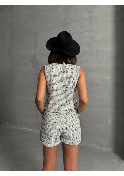 Mtxdpn Yelekli Şort Takım Beyaz (Beden: S) fiyatları