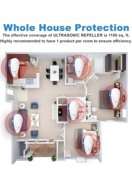 Bolivia&apos;s Ultrasonik Haşere Kovucu, Premium Elektronik Böcek Savar, 360 Derece Etkili Ultrasonik Teknoloji, Ev ve Ofis Kullanımı Için Ideal, Tüm Haşerelere Karşı Etkili Koruma