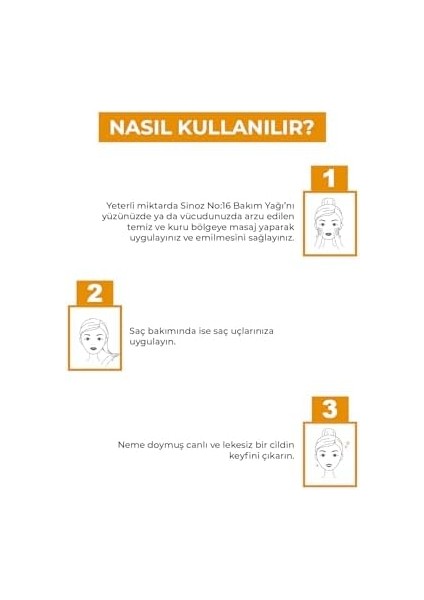 Sinoz No:16 Nemlendirici Besleyici Yenileyici Işıltı Verici Mucizevi Onarıcı Bakım Yağı 100 ml modelleri