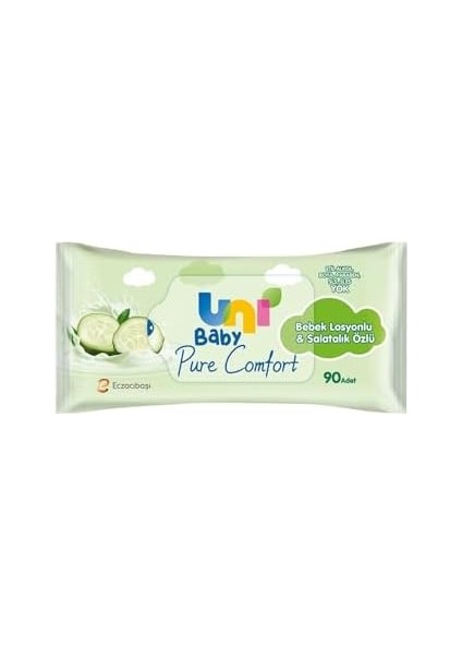 Uni Baby Pure Comfort Bebek Losyonlu ve Salatalık Özlü Islak Mendil 24X90 2160 Yaprak modelleri