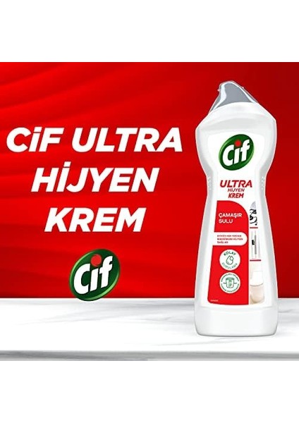 Cif Ultra Hijyen Krem Yüzey Temizleyici Çamaşır Sulu Katkılı Leke Çıkarıcı Yağ Çözücü 675 ml fiyatları