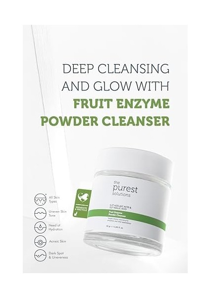 The Purest Solutions Refill Ekolojik Yedek Paket Azelaik Asit ve Malik Asit Enzim Toz Temizleyici