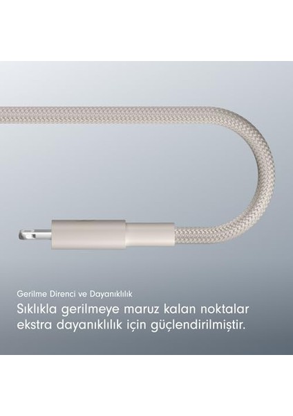 Usb-C&apos;den &apos;e Örgülü Kablo, Hızlı Şarj, Dayanıklı/dolanmayan, Girişli Aygıtları Için Uyumlu Şarj Kablosu (1,5 M) – Granit Beji fiyatları
