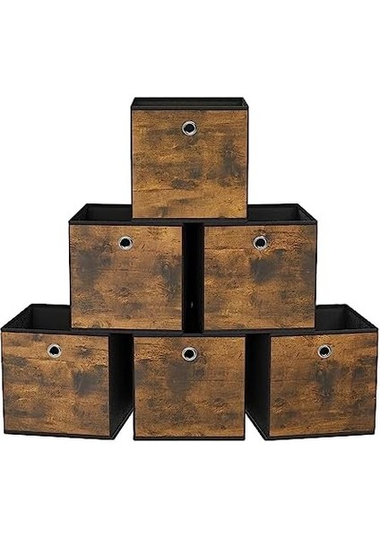 Saklama Kutusu, 6&apos;lı Set, Düzenleme Kutuları, Dokusuz Kumaş, Katlanır Kutu, 26 x 26 x 28 Cm, Kumaş Kutu, Küp Raf Için, Kıyafet Düzenleyici, -Siyah RFB126B01 fiyatları