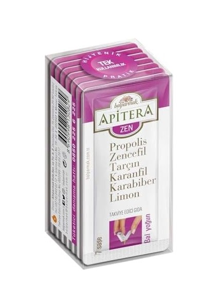 Apitera Zen 7 gr x 7 Adet ( Propolis, Bal, Zencefil, Limon) modelleri