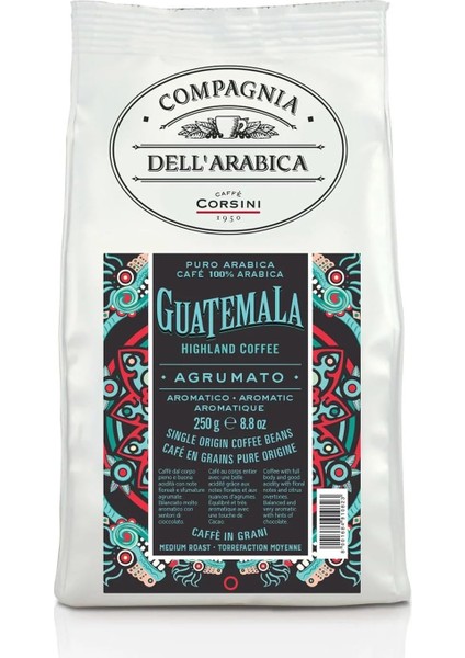 Caffè Corsını 1950 GUATEMALA%100 Arabica Çekirdek Kahve 250GR fiyatları