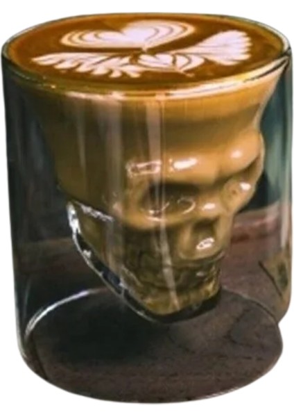 Kafatası Tasarımlı Cam Shot Bardağı – Double Layer Skull Shot Glass Şeffaf Cam fiyatları