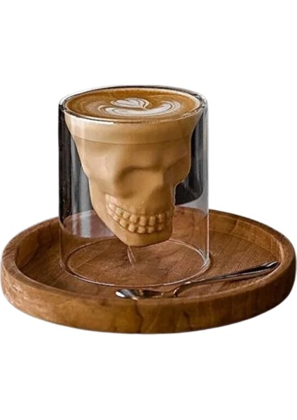Kafatası Tasarımlı Cam Shot Bardağı – Double Layer Skull Shot Glass Şeffaf Cam fırsatları