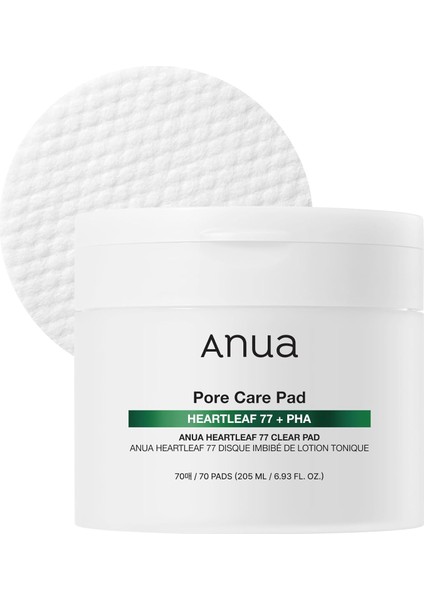Anua Heartleaf 77 Şeffaf Ped 70 Sayfa, Pha Ölü Cilt Bakımı Düşük Ph Günlük Toner Pedi