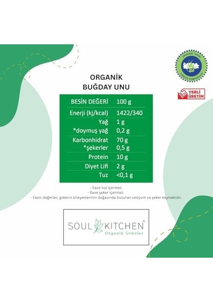 Soul Kıtchen Organik Ürünler Buğday Unu 1000GR