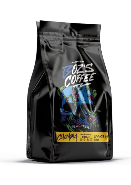 Meryem Boz&apos;s Coffee Colombia Öğütülmüş Filtre Kahve, Orta Kavrulmuş, Dengeli TAT,%100 Arabica, Karamel ve Meyvemsi Notalar, 100 G