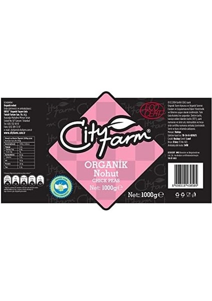 Cityfarm Organik Nohut - 1000 gr