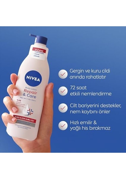 Nivea Men Erkek Deep Dimension Duş Jeli 500ML ve Repair&care Nemlendirici Vücut Losyonu 400ML, Kuru Cilt modelleri