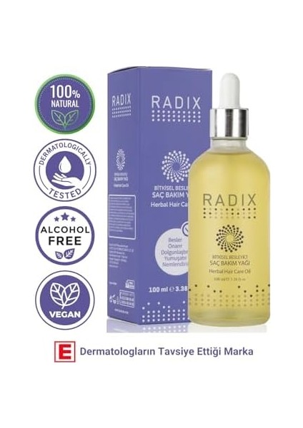 Radix Bitkisel Besleyici Saç Bakım Yağı 100 ml