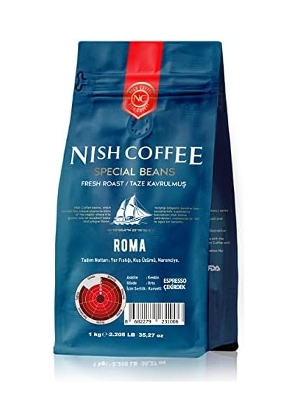 Nish Espresso Kahve Roma 1 Kg-Çekirdek