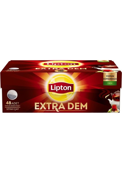 Lipton Extra Dem Demlik Süzen Poşet Siyah Çay (1 x 48 Adet), 153 G modelleri