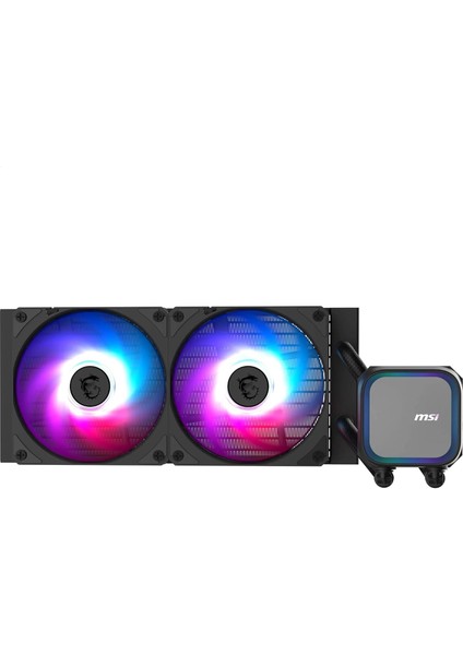 Msı Mag Coreliquid A13 240 - Aıo Argb Sıvı Işlemci Soğutucu - 240MM Radyatör - Lga 1851 Soket Desteği - Çift 120MM Argb Pwm Fan, Siyah