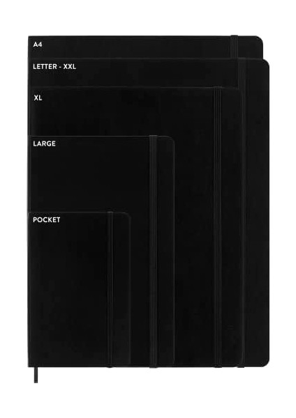 Large Boy Yumuşak Kapak Çizgili Defter Siyah / fiyatları