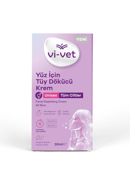Vivet 30 ml Yüz Için Tüy Dökücü Krem
