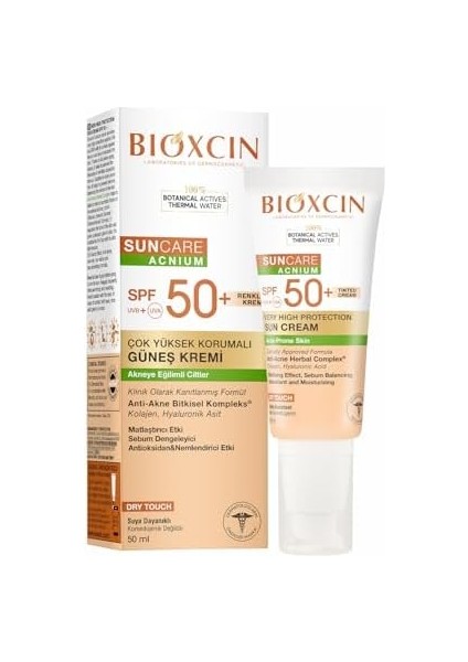 Bioxcin Sun Care Akneye Eğilimli Ciltler Için Renkli Güneş Kremi 50 Spf - Akne, Dry Touch, Mat Tinted