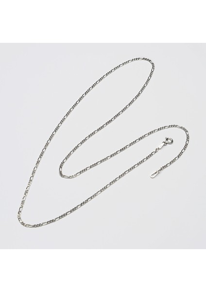 50 Mikron Rodyum Figaro Gümüş Zincir