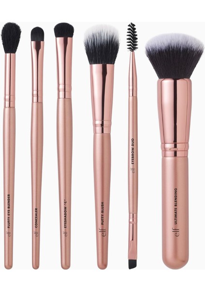 6 Parçalı Kusursuz Yüz Fırça Seti Yüz, Göz ve Kaş Makyajı Için