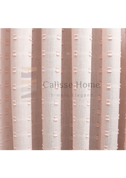 Ponponlu Yoğun Dokulu Çocuk Odası Gramajlı 1/3 Sık Pileli Dokuma Pembe Tül / Fon Perde Ütü Istemez modelleri