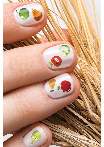 Artikel Elmalar Tırnak Dövmesi, Tırnak Tattoo, Nail Art, Tırnak Sticker
