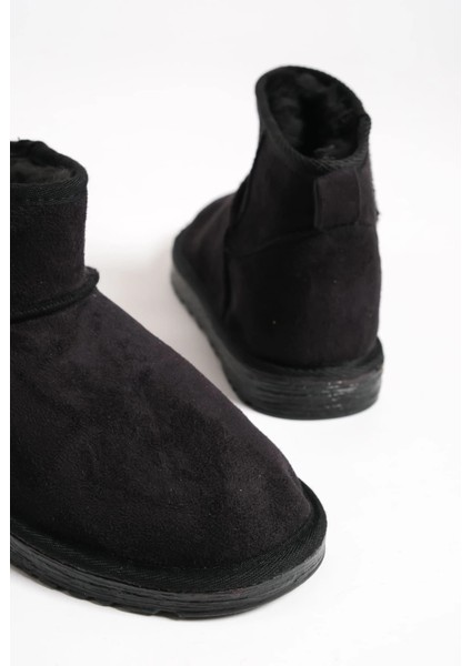Jolıe Bağcıksız Düz Taban Içi Kürklü Kısa Süet Kadın Bot Sst - Siyah indirimleri