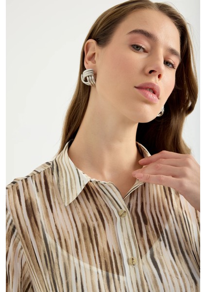 Desenli Şifon Gömlek fırsatları