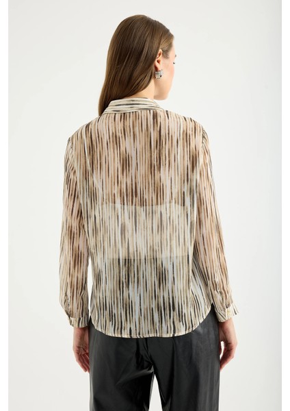 Desenli Şifon Gömlek indirimleri