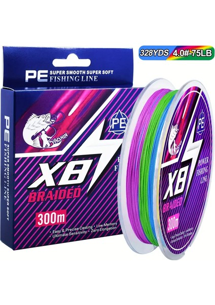 300M/328YDS Renkli Çok Ipli Örgülü Balıkçılık Hattı Isırığa Dayanıklı 8 Örgü Pe Tel Dolaşma Karşıtı Süper Güçlü 6.8KG-53.52KG