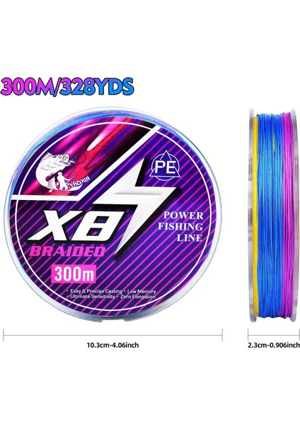 300M/328YDS Renkli Çok Ipli Örgülü Balıkçılık Hattı Isırığa Dayanıklı 8 Örgü Pe Tel Dolaşma Karşıtı Süper Güçlü 6.8KG-53.52KG fiyatları
