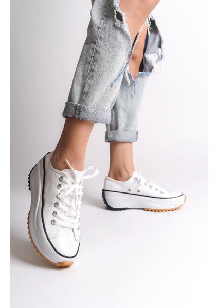 Parıs Bağcıklı Ortopedik Taban Kadın Sneaker Spor Ayakkabı Tbt - Beyaz fiyatları