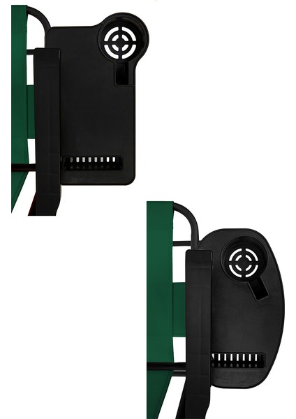 Litea 3 Adet Kamp Sandalyesi Katlanır Piknik Sandalye ve Bardaklık Yeşil