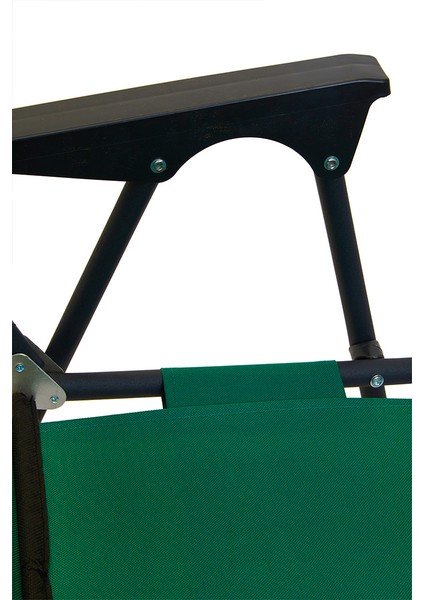 Litea 3 Adet Kamp Sandalyesi Katlanır Piknik Sandalye ve Bardaklık Yeşil