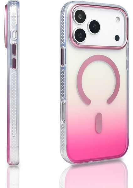 Apple iPhone 17 Pro Max Kılıf M-Safe Şarj Özellikli Transparan Renk Geçişli Kapak (Toros)