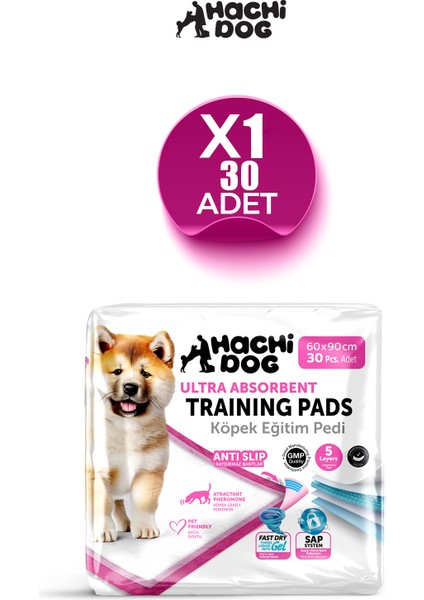 Köpek Eğitim Pedi 60X90 Kaydırmaz Bantlı 30 Adet 5 Katmanlı