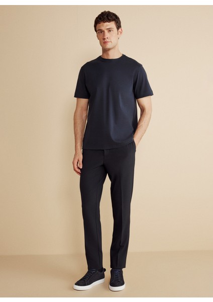 Normal Bel Düz Paça Standart Lacivert Erkek Pantolon BBFW25MPT023