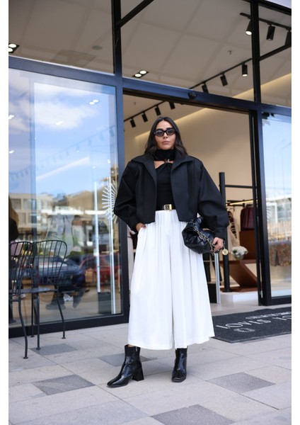 Geniş Kalıp Saten Pantolon