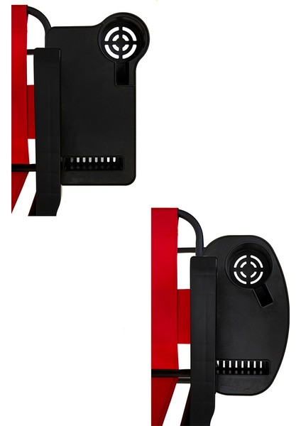 Litea 3 Adet Kamp Sandalyesi Katlanır Piknik Sandalye ve Bardaklık Kırmızı + Katlanır Mdf Masa