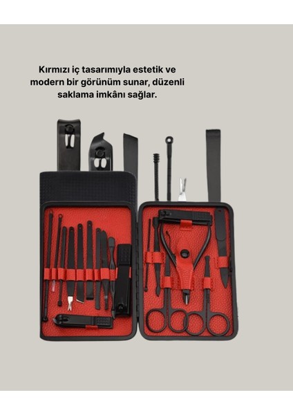 Bfs 17 Parça Profesyonel Manikür Pedikür Seti Paslanmaz Çelik Siyah Kutu fırsatları