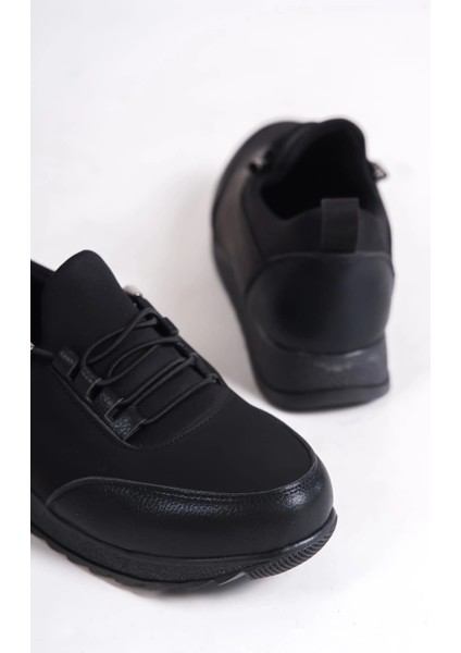 Vıolet Bağcıklı Lastikli Ortopedik Rahat Taban Cilt Detaylı Klasik Kadın Babet Anne Ayakkabısı Cst - Siyah indirimleri